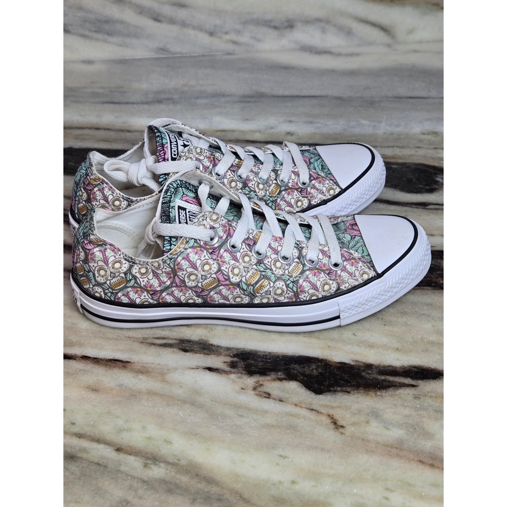 Converse Chuck Taylor All Star Sugar Skull Floral Low Top Sneakers Multicolor W7 - Picture 6 of 11